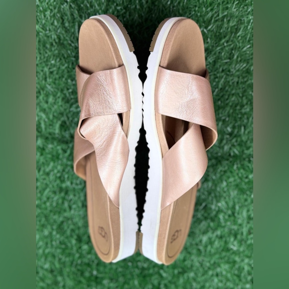 UGG Women's Kari Leather Sandals Size 10 Rose Gold - Picture 3 of 6